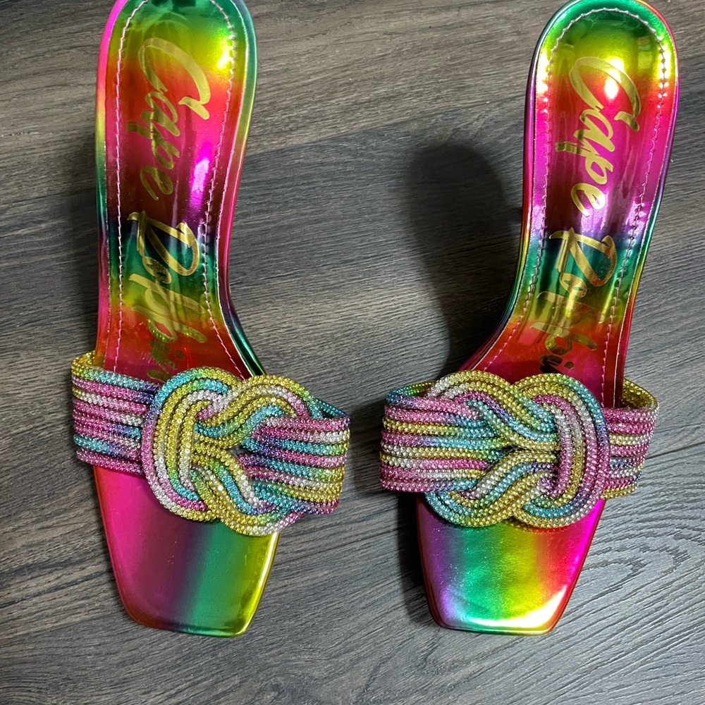 Cape Robbin Rainbow Beaded Women's Sandals